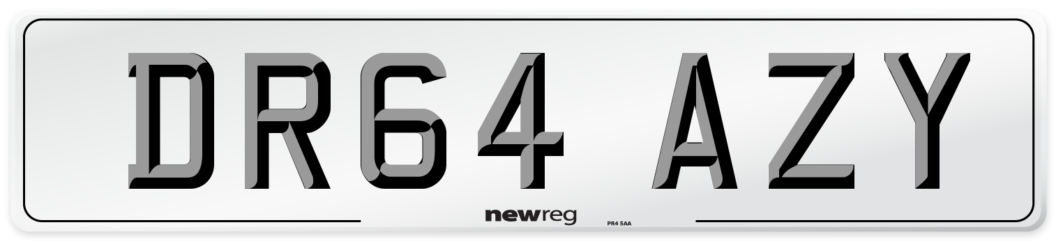 DR64 AZY Number Plate from New Reg